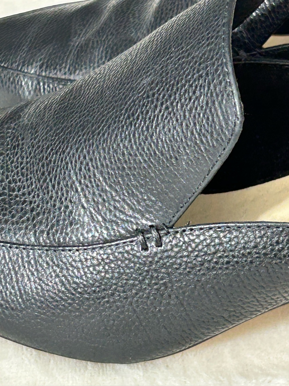 Enzo Angiolini Black Pointed Leather Backless Mules Gold Details Size 7 - Picture 5 of 14